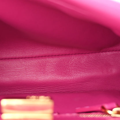 Fendi Nappa Mini Peekaboo Iconic Satchel Magenta 5 of 11