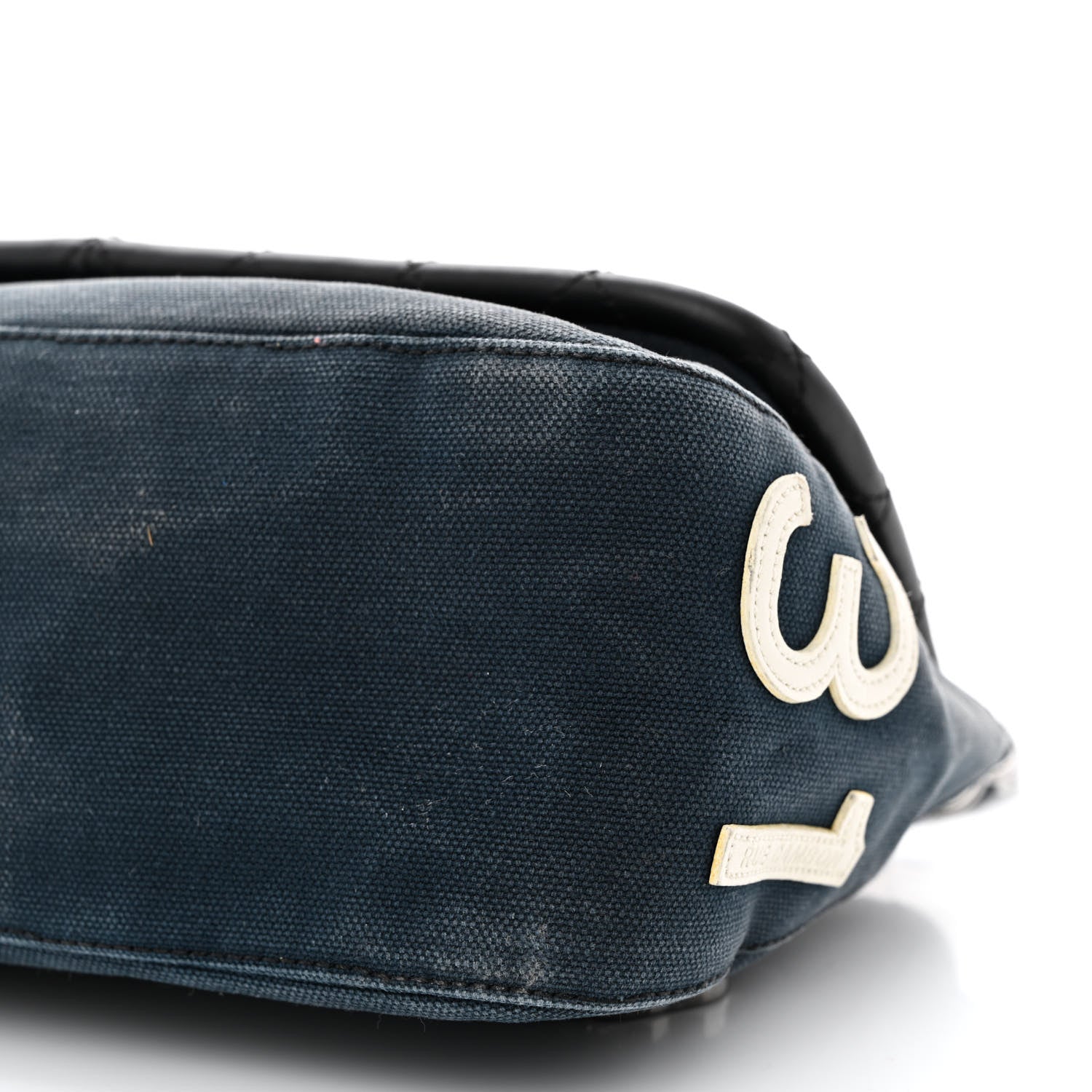 Chanel Canvas Lambskin Mademoiselle Lock Flap Navy White 12 of 16