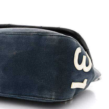 Chanel Canvas Lambskin Mademoiselle Lock Flap Navy White 12 of 16