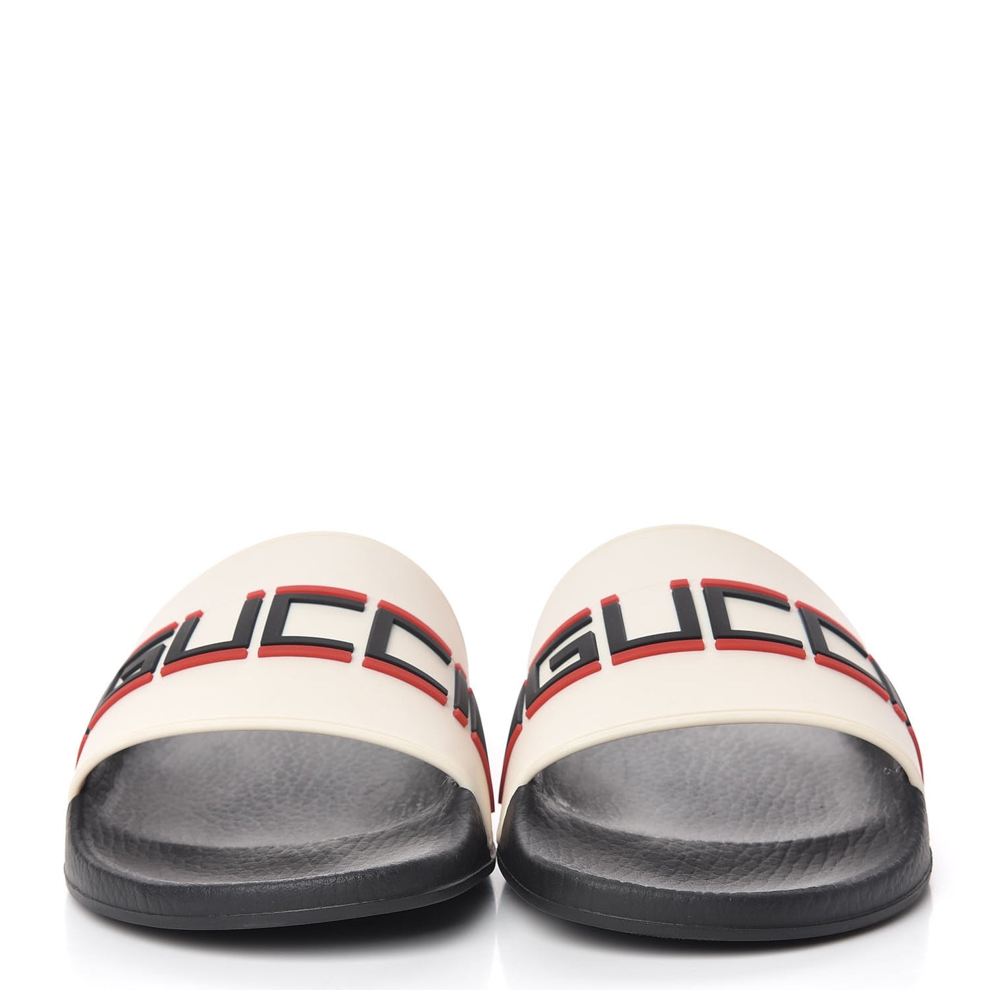 Rubber Stripe Womens Pool Slide Sandals 40 Ecru Poppy Black