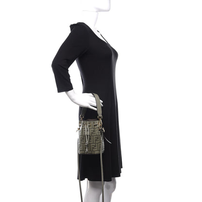 Fendi Calfskin F is Fendi FF 1974 Embossed Mini Mon Tresor Bucket Bag Moon 3 of 11