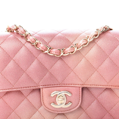 Chanel Metallic Lambskin Quilted Ombre Mini Rectangular Flap Pink 10 of 11