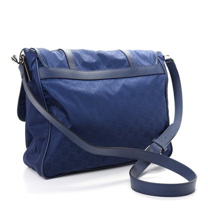 Gucci Nylon Monogram Double Buckle Flap Messenger Bag Tide 2 of 8
