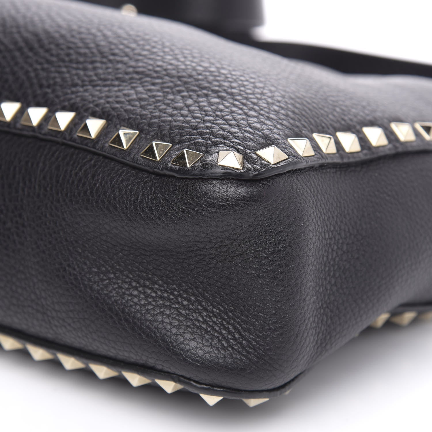 Valentino Garavani Pebbled Calfskin Large Rockstud Flip-Lock Messenger Bag Black 8 of 11