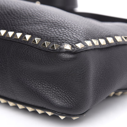 Valentino Garavani Pebbled Calfskin Large Rockstud Flip-Lock Messenger Bag Black 8 of 11