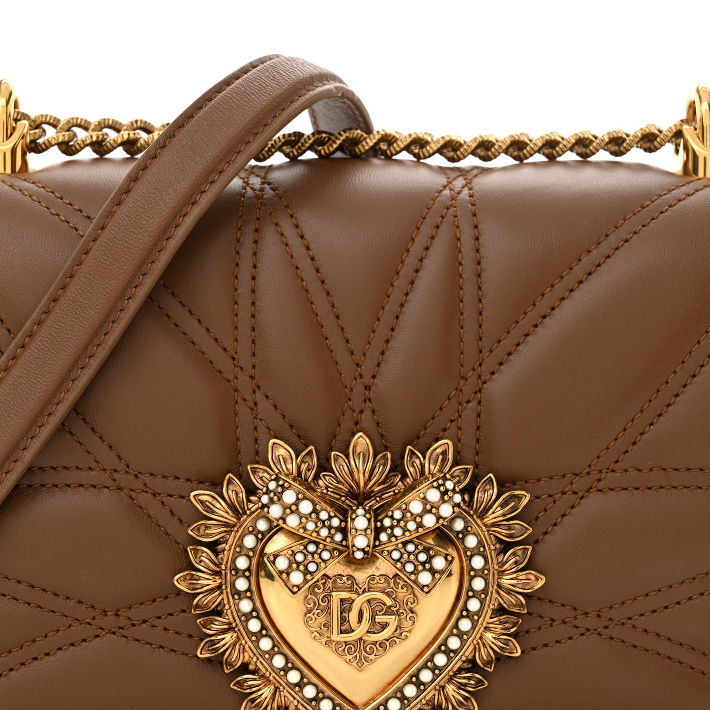 Nappa Medium Devotion Crossbody Bag Cammello