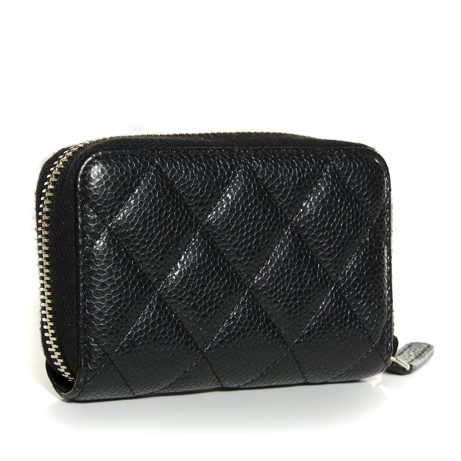 Chanel Caviar Quilted Zip Coin Purse Black 3 of 8