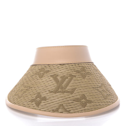 Louis Vuitton Calfskin Raffia Monogram Strawgram Visor Natural 3 of 6
