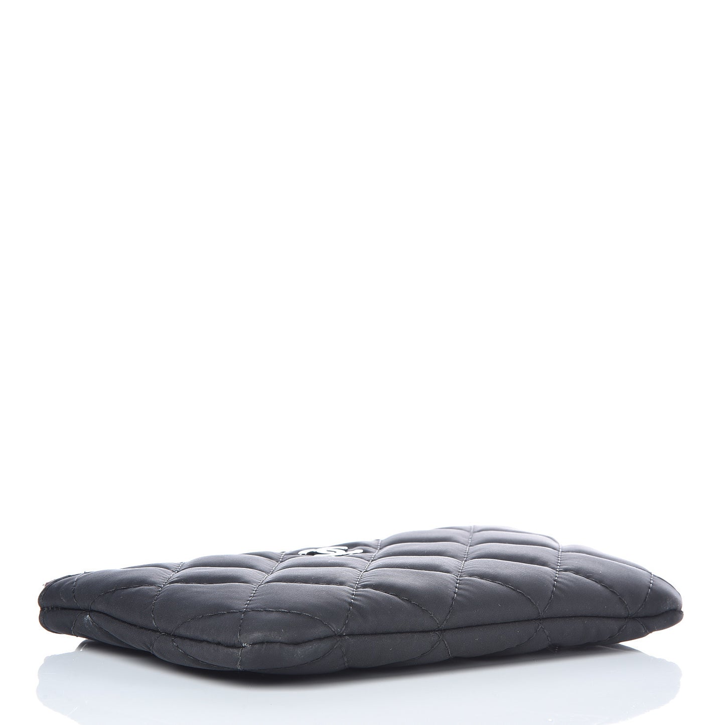 Nylon Quilted Small Cosmetic Case Black