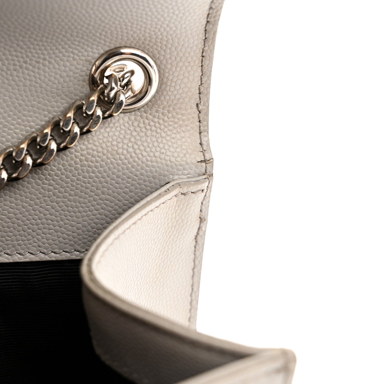 Saint Laurent Grain De Poudre Medium Classic Monogram Kate Satchel Souris 13 of 14