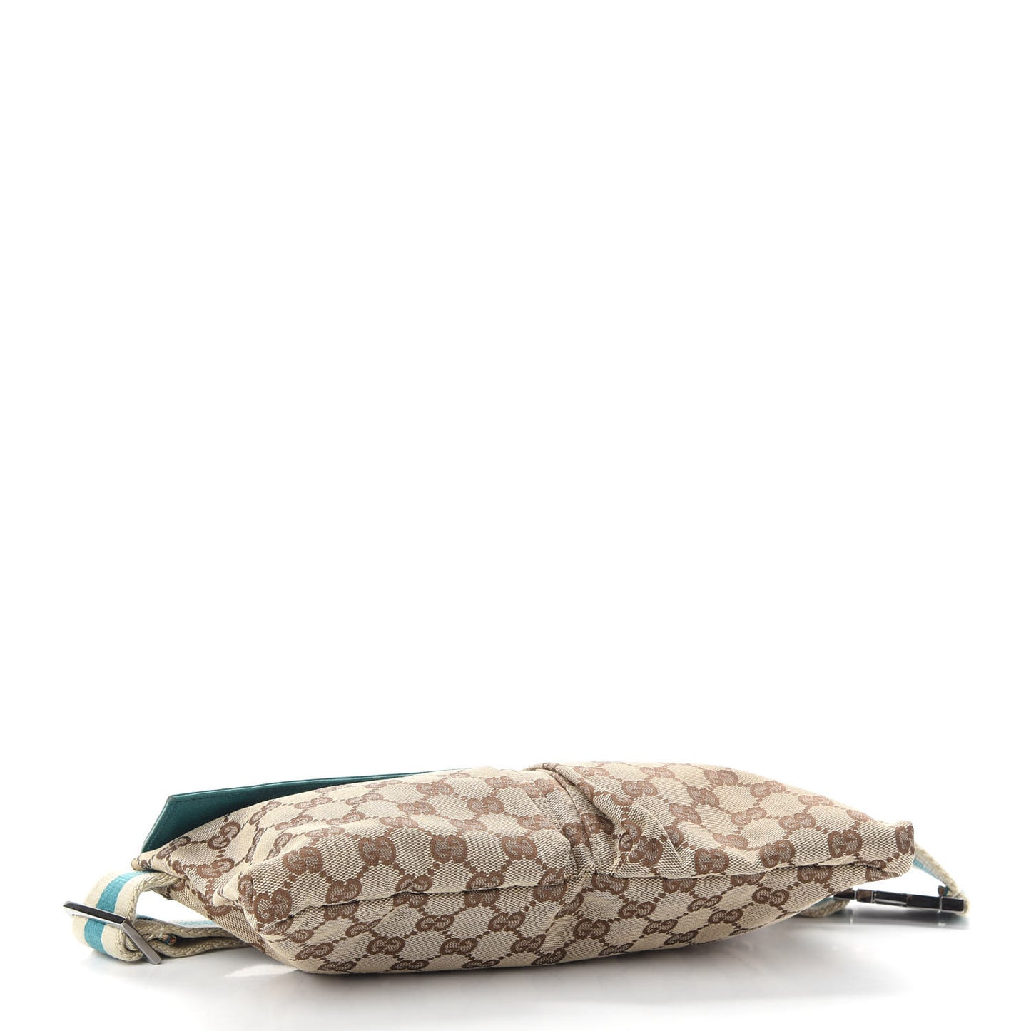 GG Monogram Web Double Pocket Belt Bag Turquoise