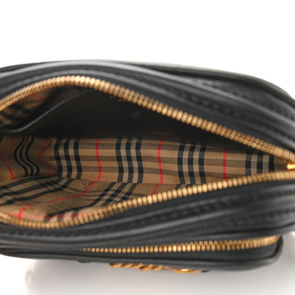 Burberry Smooth Calfskin 1983 Knight Check Link Camera Bag Black 5 of 8