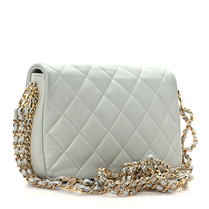 Chanel Lambskin Quilted Mini CC You Flap Light Grey 3 of 9
