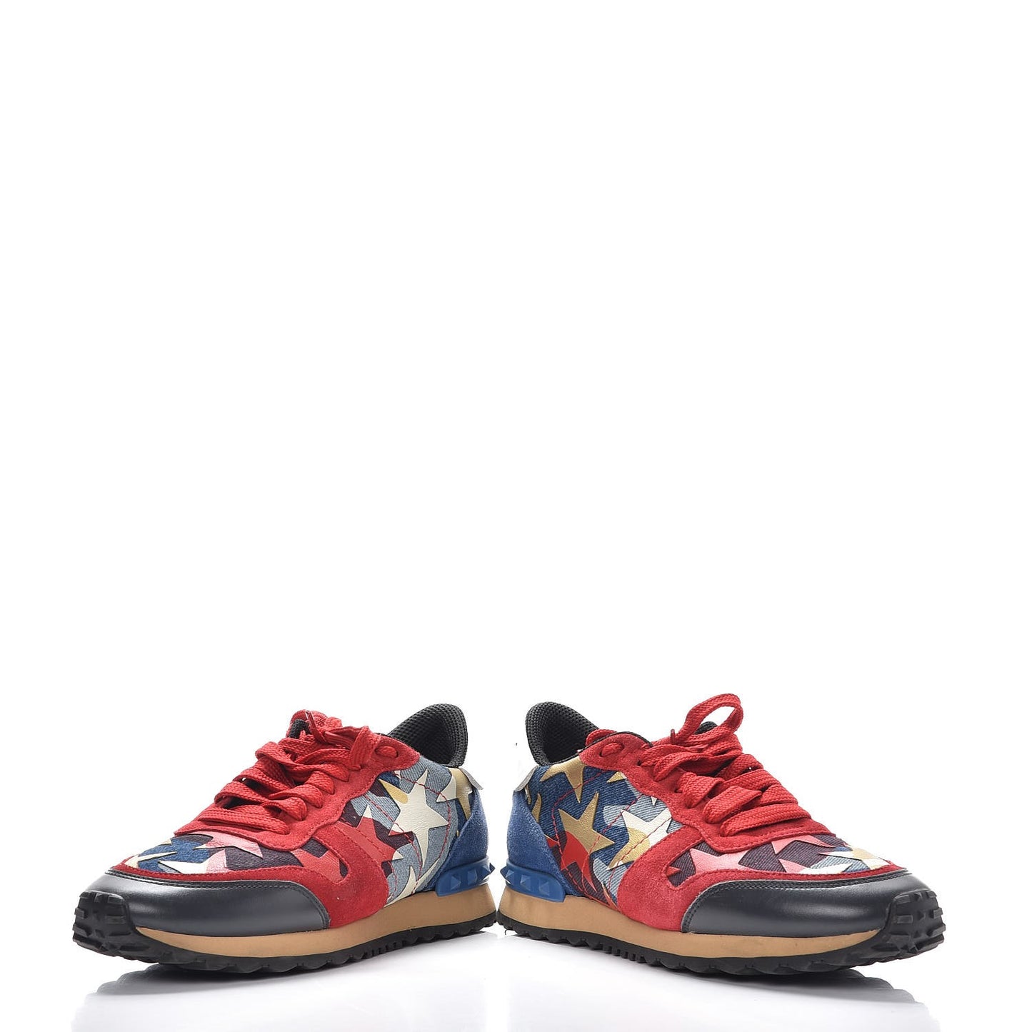 Suede Denim Camustars Womens Rockrunner Sneakers 38 Blue Red