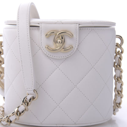 Chanel Lambskin Resin Elegant Chain Vanity Case White 11 of 12
