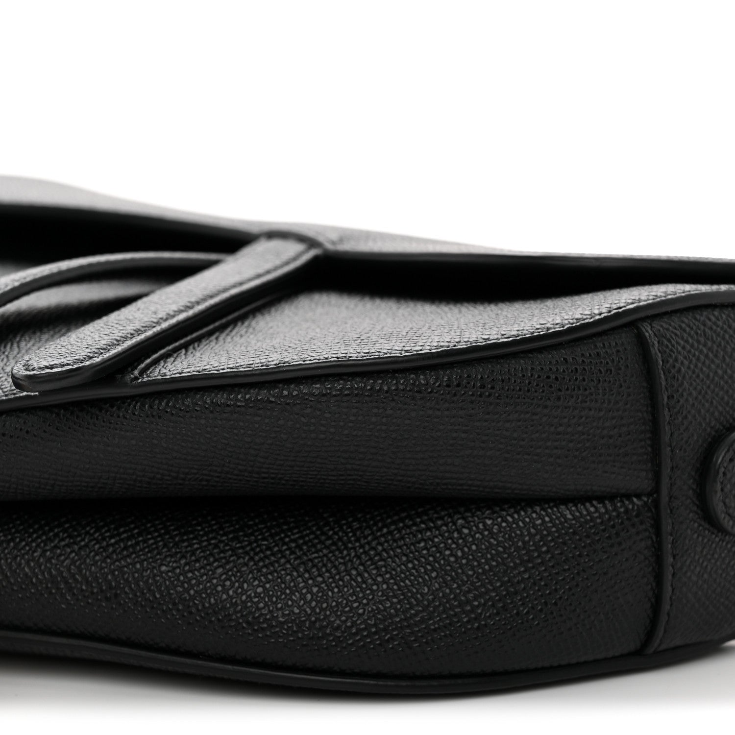 Christian Dior Grained Calfskin Saddle Bag With Strap Black 10 of 12