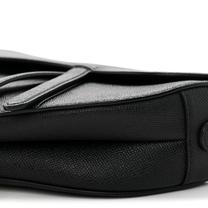 Christian Dior Grained Calfskin Saddle Bag With Strap Black 10 of 12