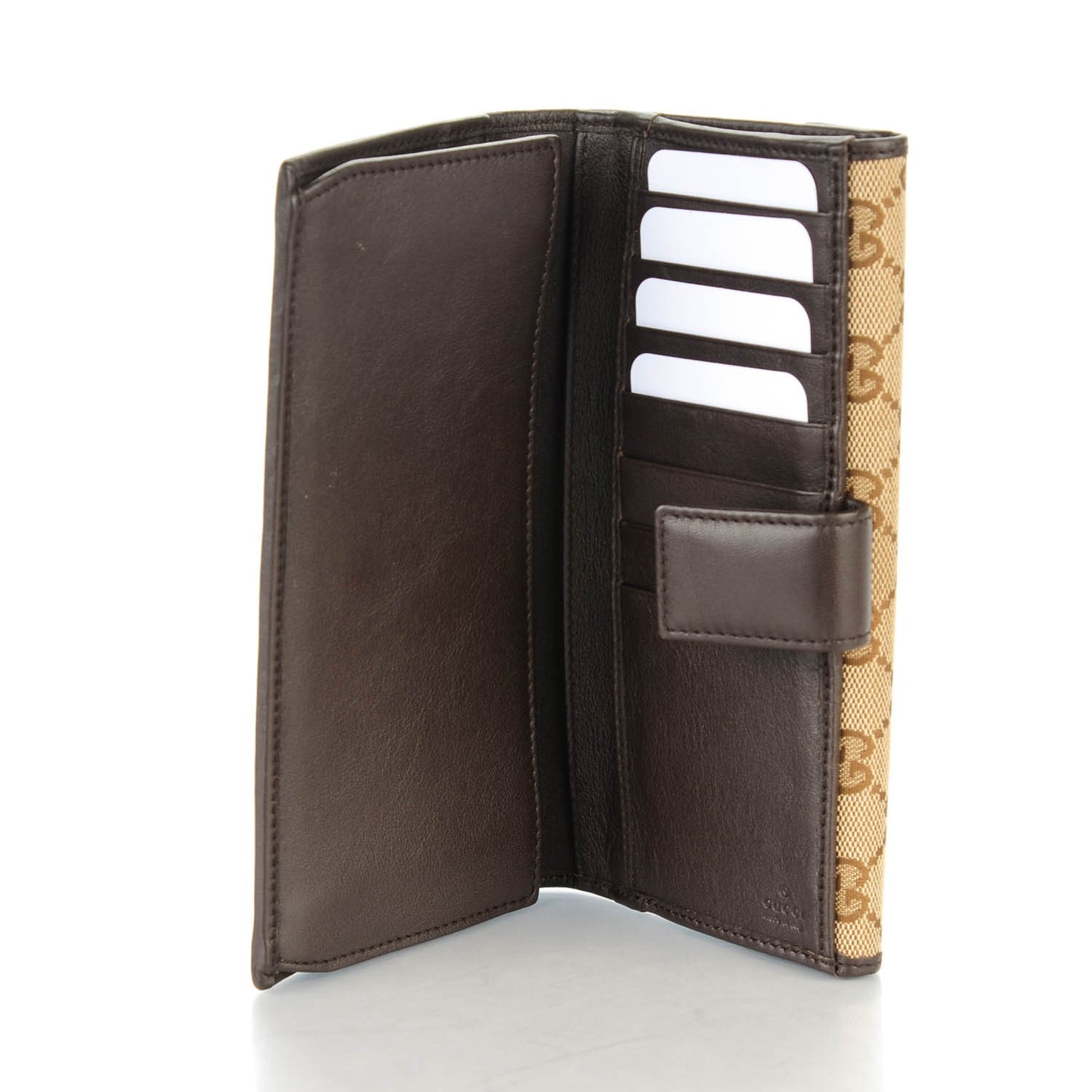 Monogram Margaux Calfskin Dice Continental Wallet Beige Ebony Dark Brown