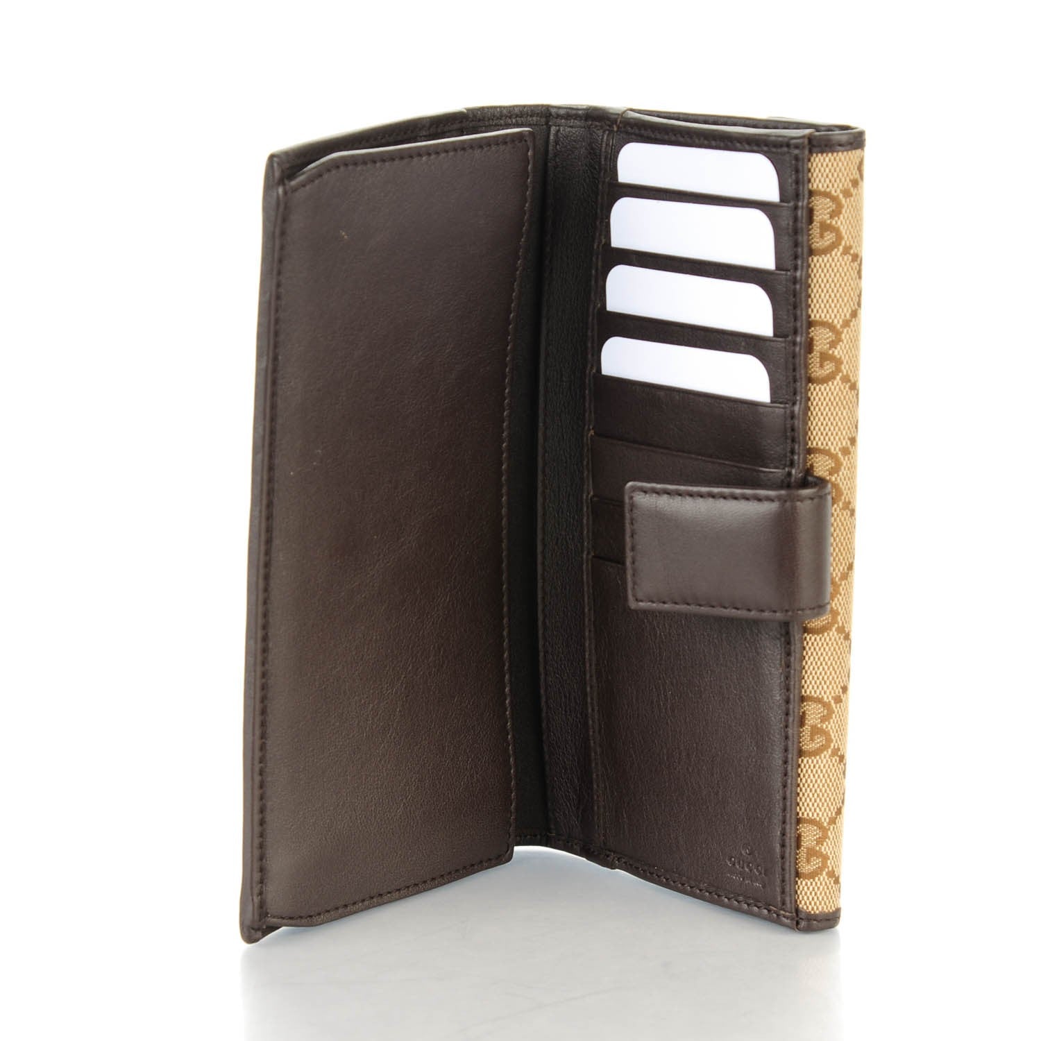 Gucci Monogram Margaux Calfskin Dice Continental Wallet Beige Ebony Dark Brown 5 of 7