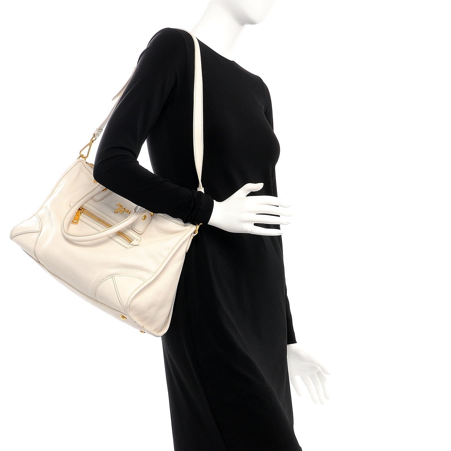 Prada Cervo Antik Shopping Satchel Talco 2 of 13