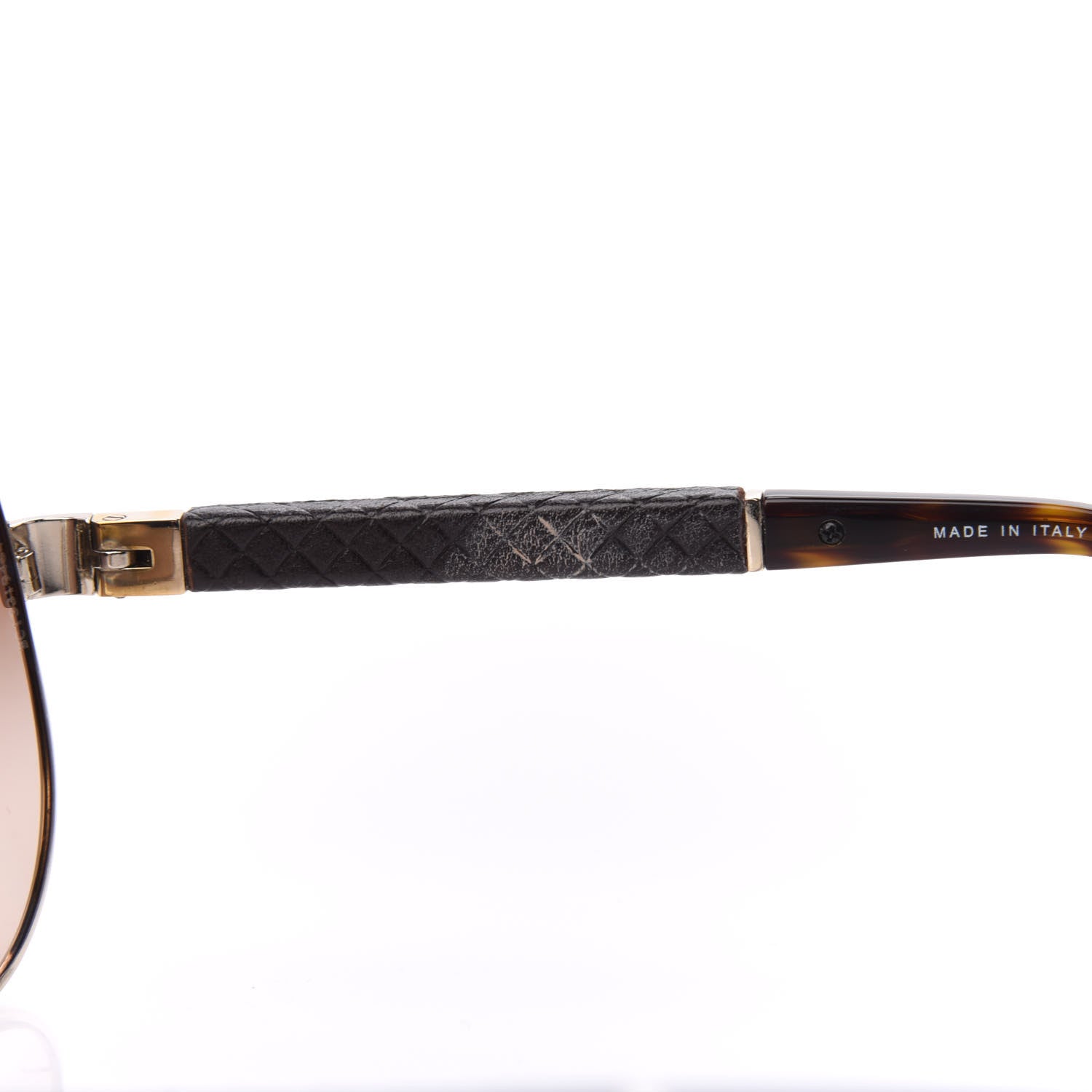Chanel Lambskin Quilted CC Aviator Sunglasses 4195-Q Brown Gold 8 of 10