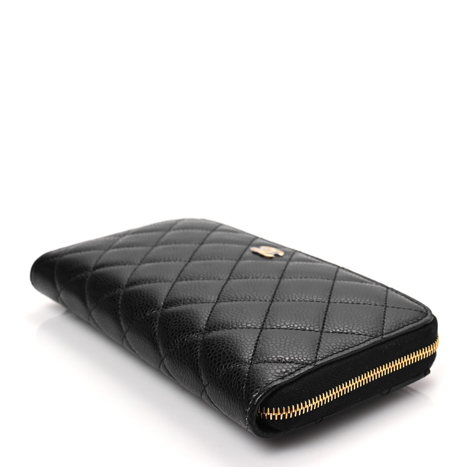 Chanel Caviar Quilted Large Gusset Zip Around Wallet Black 8 of 8