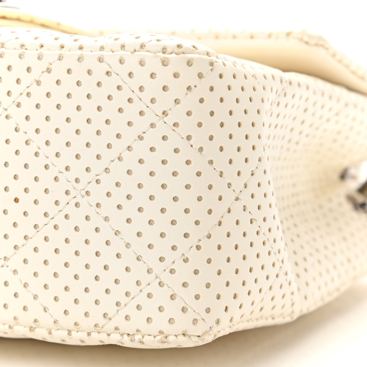 Chanel Lambskin Perforated Quilted Mini Square Flap White 10 of 11