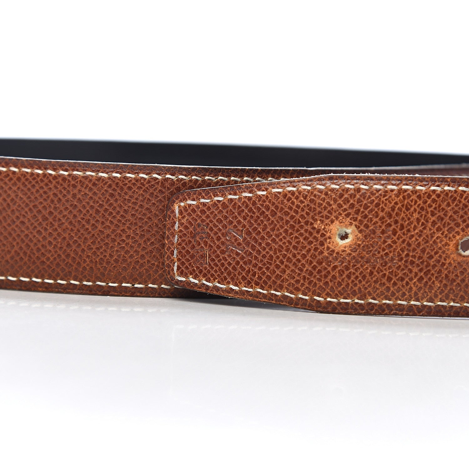 Hermes Box Courchevel 32mm Constance H Belt 72 Black Cognac 6 of 9