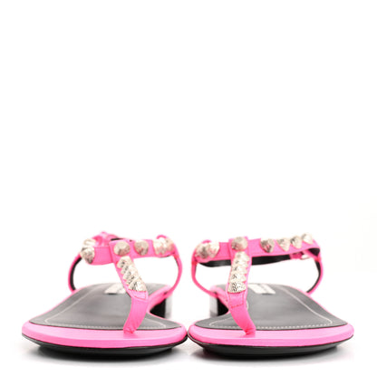 Balenciaga Agneau Arena Cagole Flat Thong Sandals 36.5 Rose Fluo 3 of 11