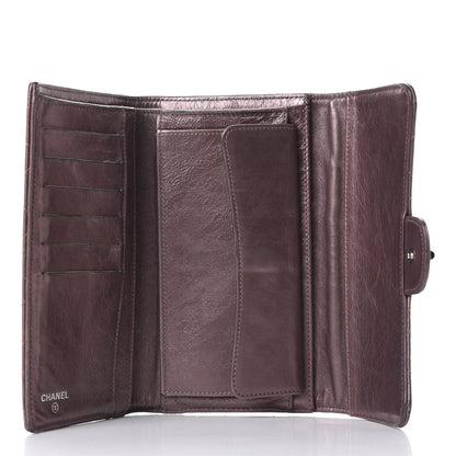 Chanel Metallic Aged Calfskin Quilted 2.55 Reissue Wallet Dark Pink 7 of 16