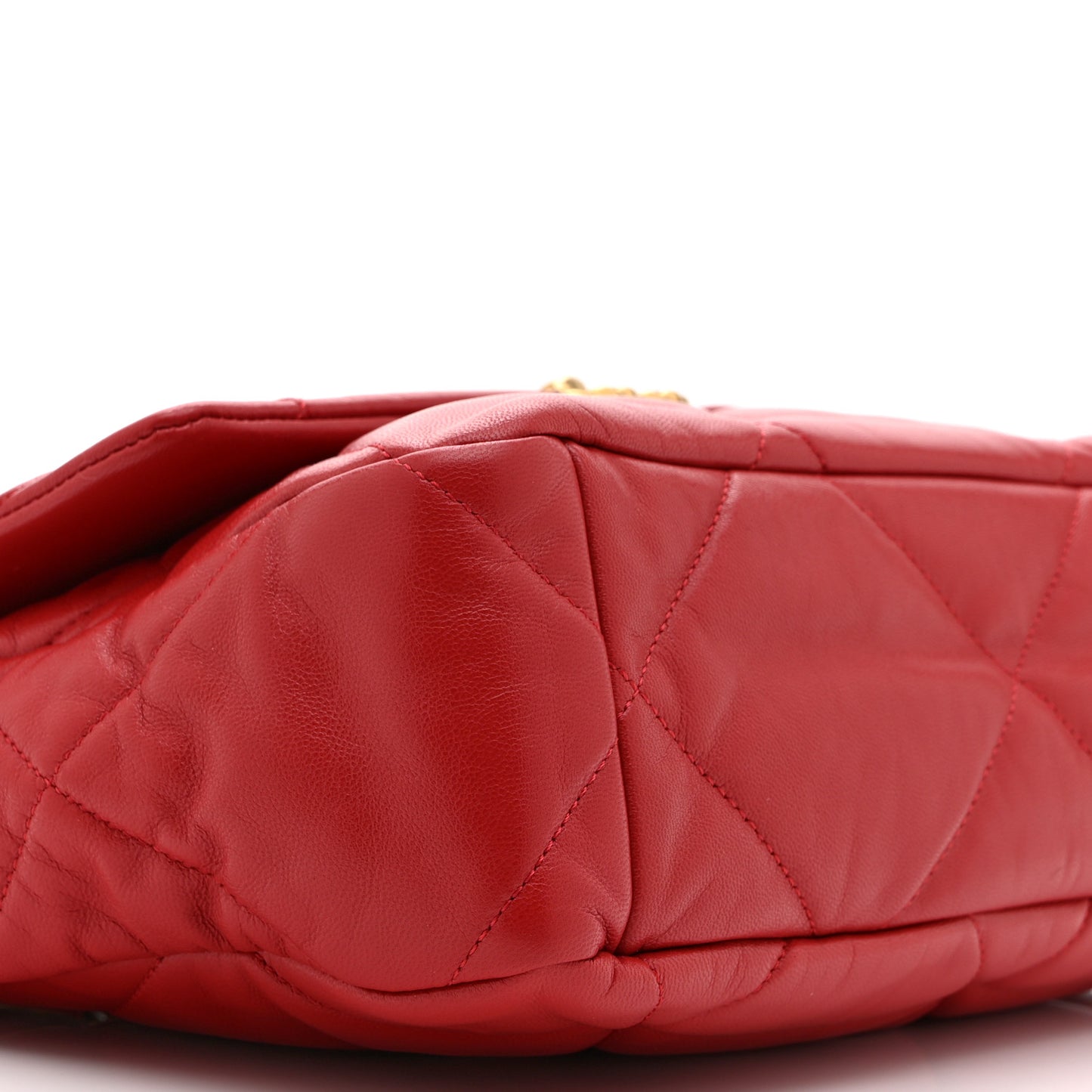 Goatskin Quilted Large Chanel 19 Flap Red