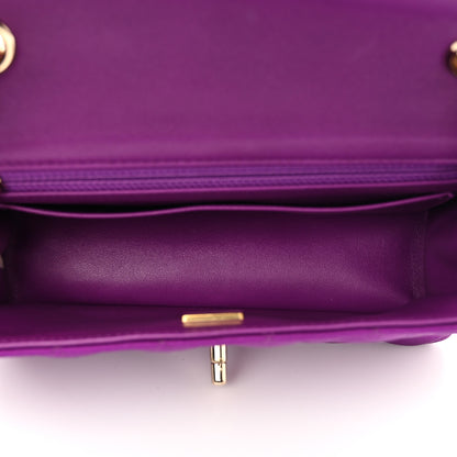Chanel Satin Quilted Mini Rectangular Flap Purple 5 of 11