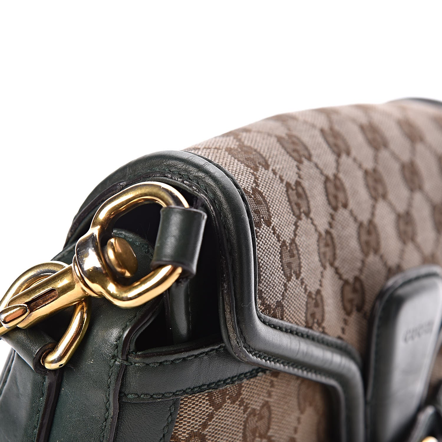 Gucci Monogram Calfskin Medium Lady Web Shoulder Bag Beige Green 12 of 18
