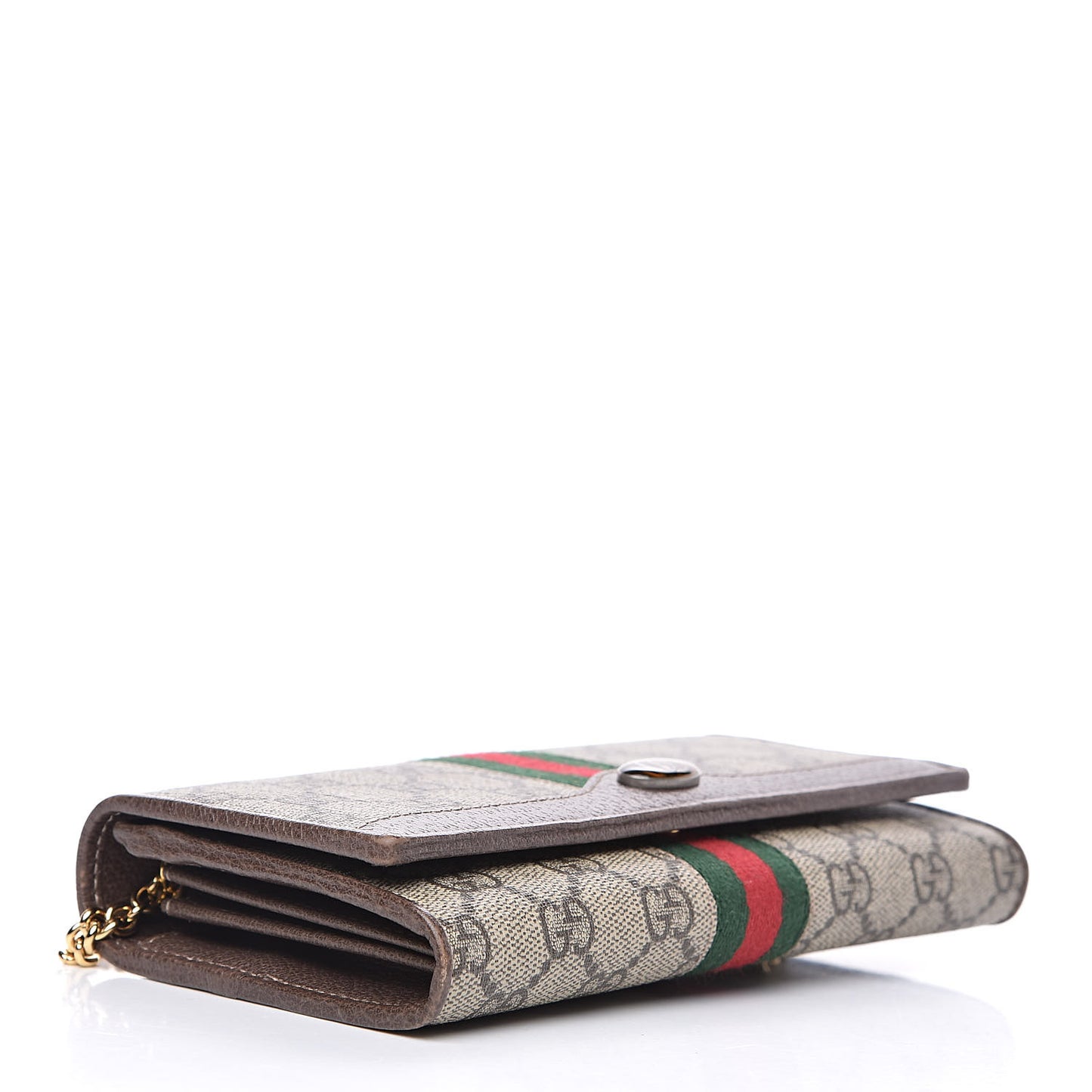 GG Supreme Monogram Web Ophidia Wallet On Chain Brown