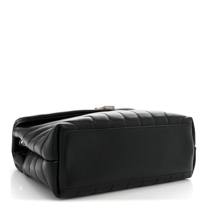 Saint Laurent Calfskin Y Quilted Monogram Small Loulou Chain Satchel Black 4 of 10