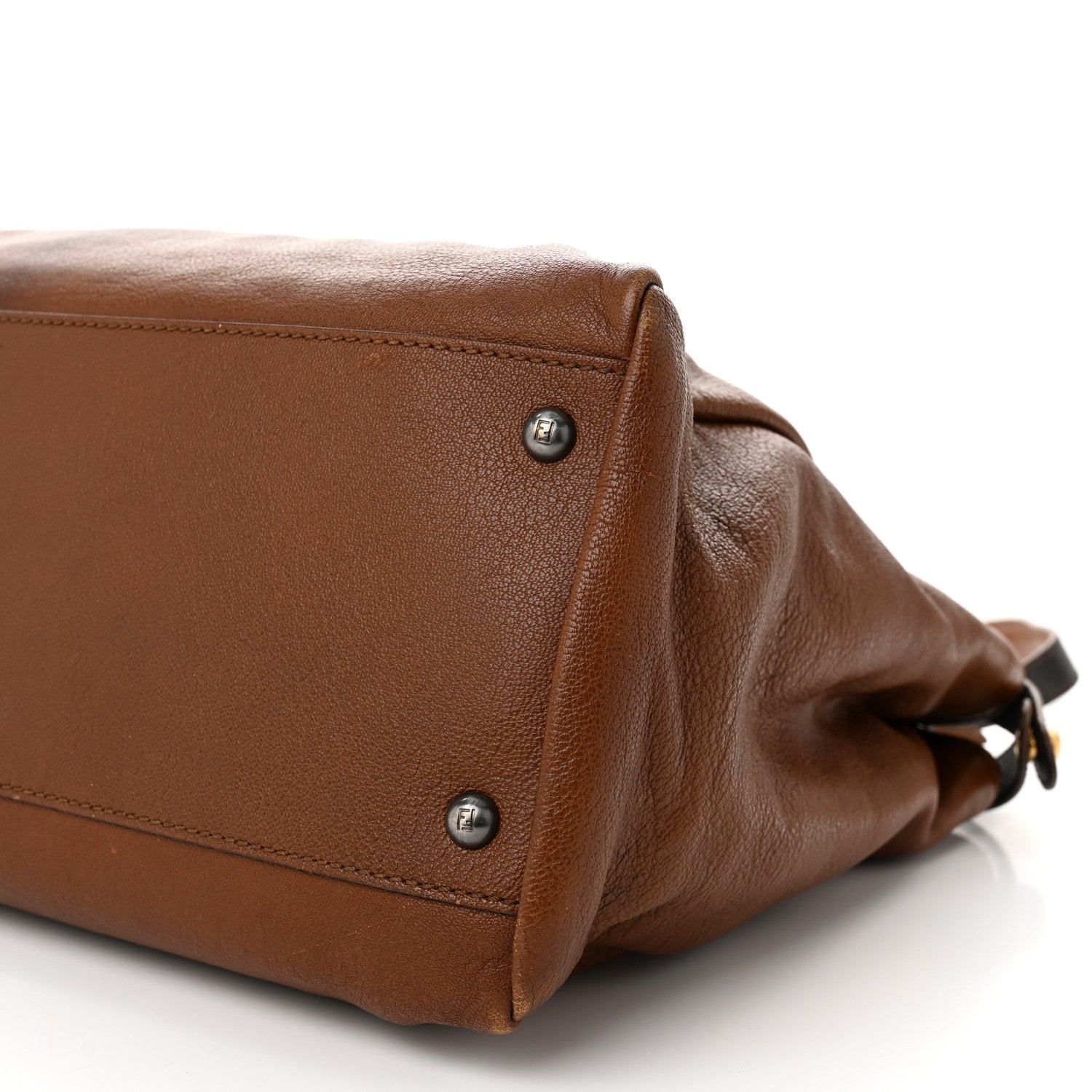 Fendi Goatskin Zucca Large Peekaboo Iconic Satchel Cuoio Tobacco Moro 11 of 13