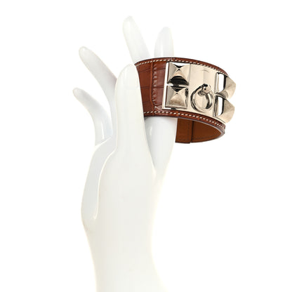 Hermes Shiny Alligator Collier De Chien CDC Bracelet S Fauve 2 of 6