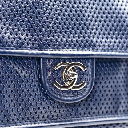 Chanel Perforated Calfskin Large Up In The Air Flap Dark Blue 9 of 9