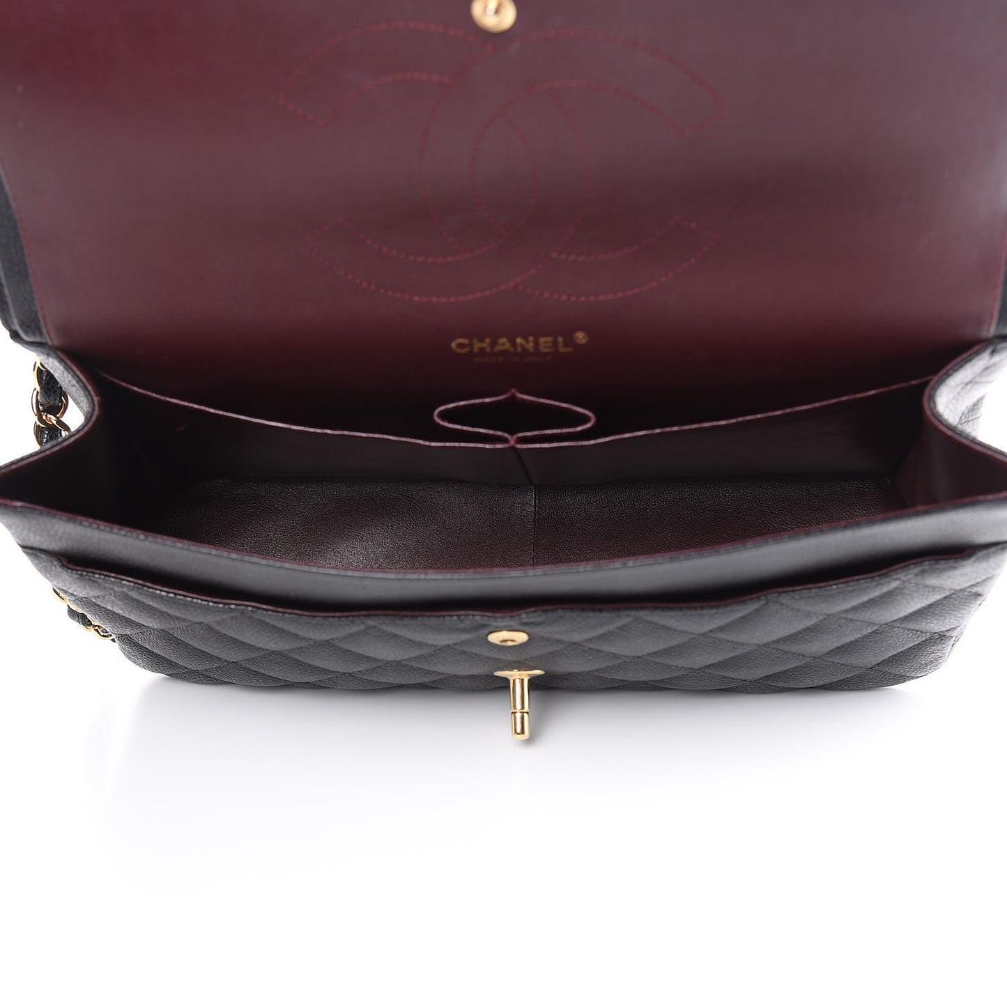 Caviar Quilted Jumbo Double Flap Black
