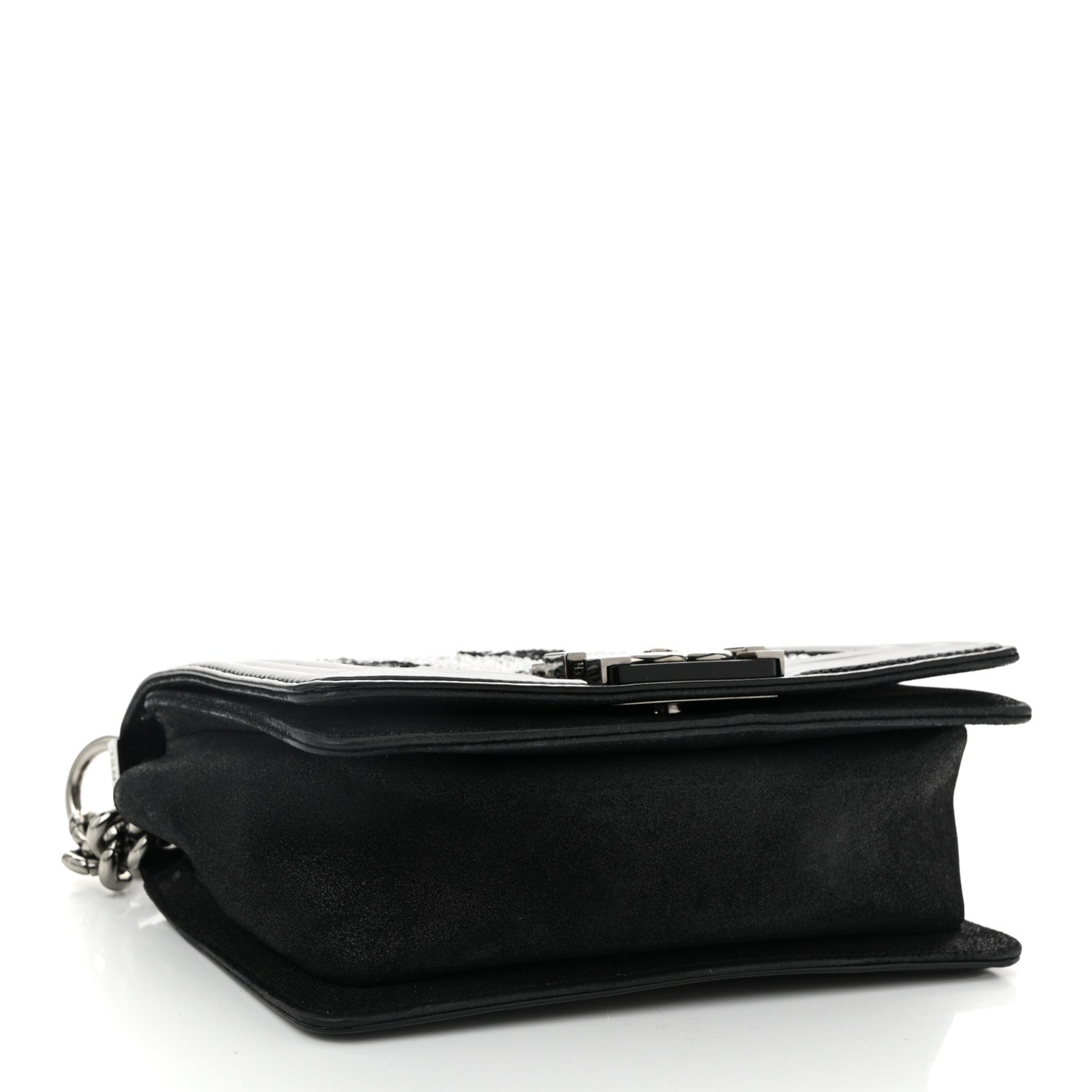 Chanel Patent Iridescent Calfskin Sequin Small Boy Flap Bag Black 4 of 11