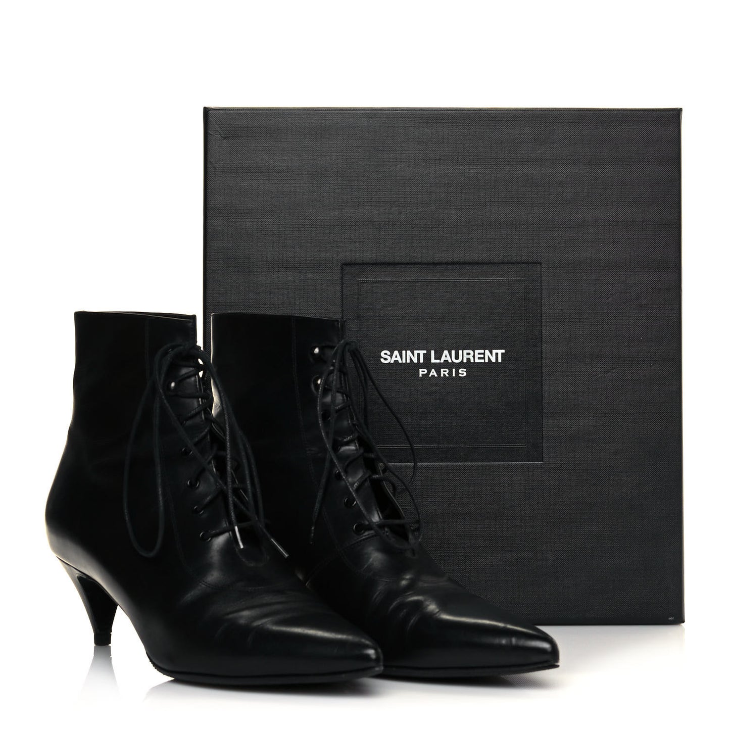 Calfskin Cat 50 Laced Boots 39 Black