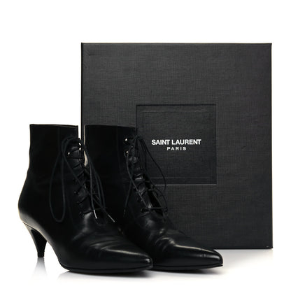 Saint Laurent Calfskin Cat 50 Laced Boots 39 Black 11 of 11