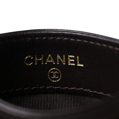 Chanel Lambskin Quilted Chanel 19 Card Holder Dark Brown 6 of 10