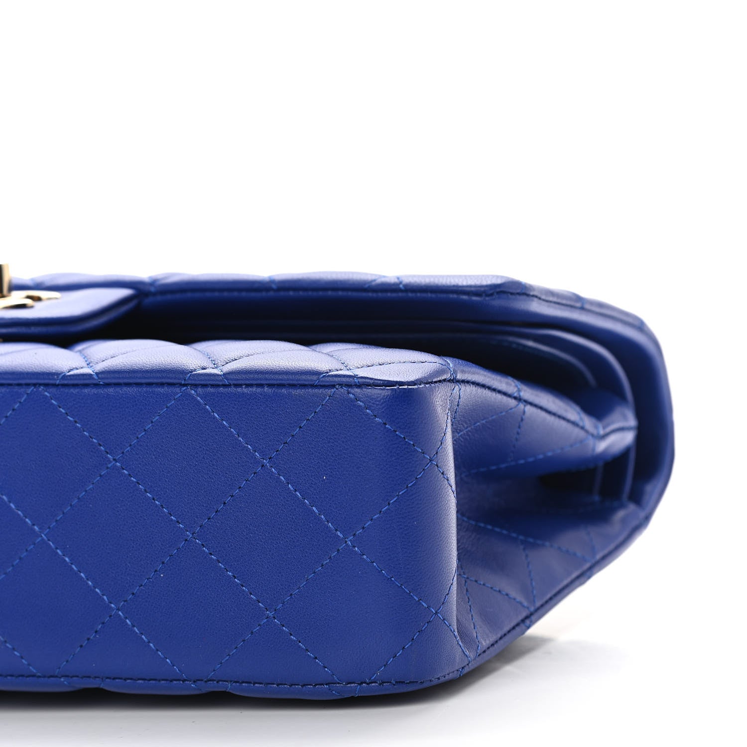 Chanel Lambskin Quilted Medium Double Flap Blue 9 of 10