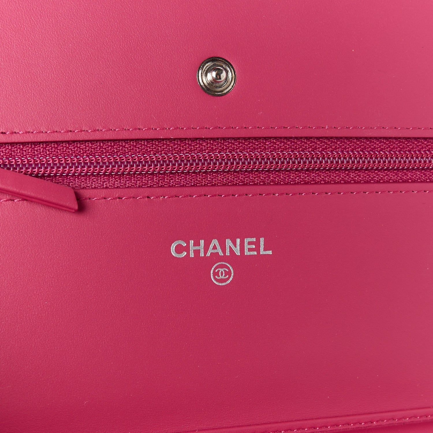 Chanel Caviar Timeless CC Wallet on Chain WOC Dark Pink 6 of 12