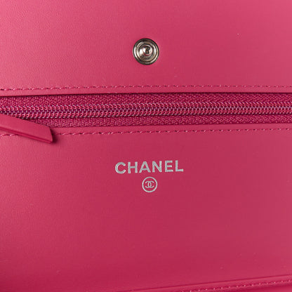 Chanel Caviar Timeless CC Wallet on Chain WOC Dark Pink 6 of 12