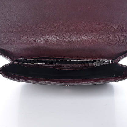 Saint Laurent Sheepskin Matelasse Chevron Monogram Large College Satchel Amaranto 7 of 21