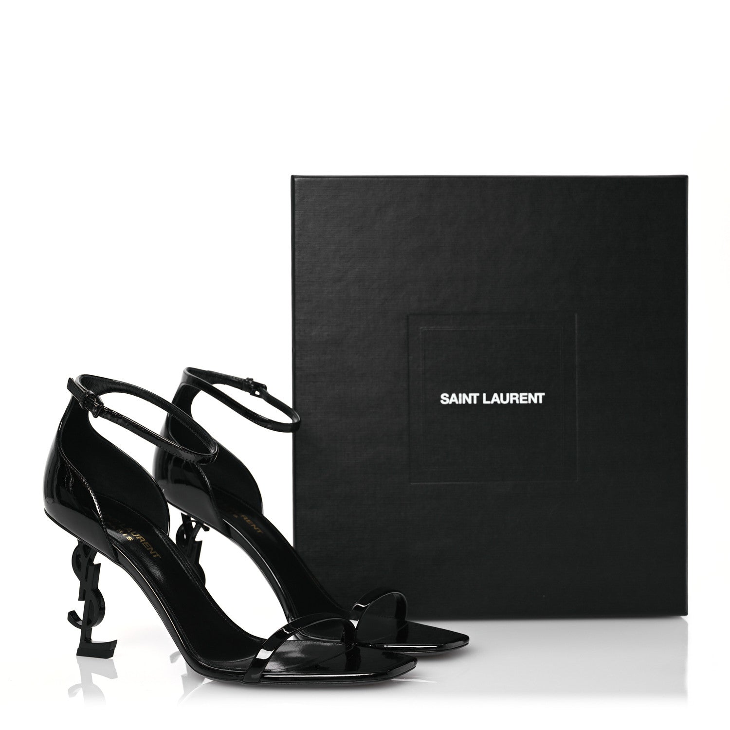 Saint Laurent Patent Calfskin Opyum 110 Sandals 39 Black 11 of 11