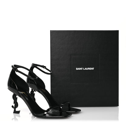 Saint Laurent Patent Calfskin Opyum 110 Sandals 39 Black 11 of 11