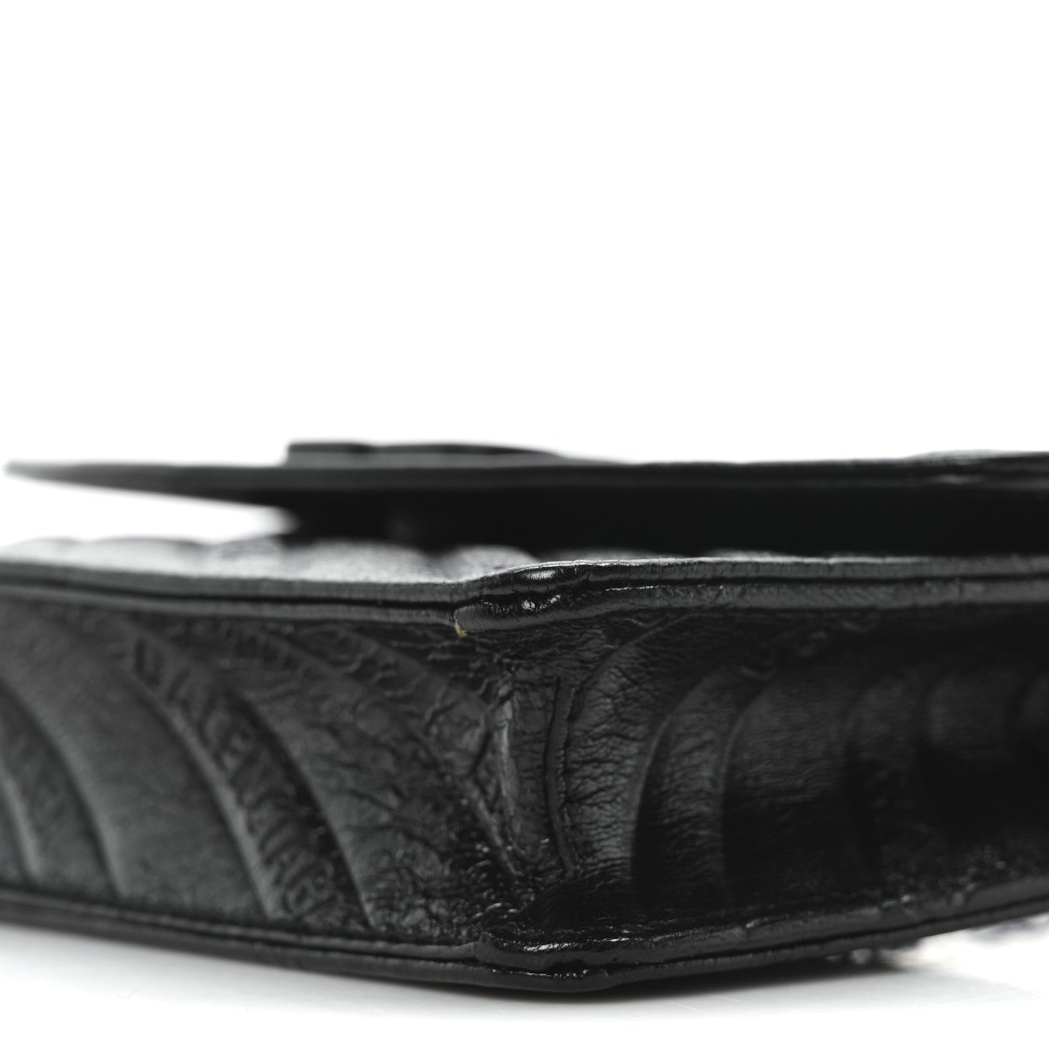 Balenciaga Shiny Goatskin Logo Embossed Monochrome BB Wallet On Chain Black 9 of 9